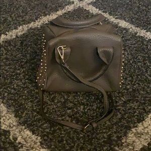 Olive green studded crossbody bag